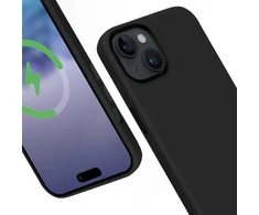 Crong Color Cover LUX Magnetic - Dėklas iPhone 15 Plus MagSafe (juoda)
