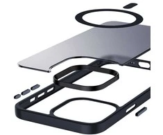 Crong Hybrid Frost MAG dangtelis – dėklas, skirtas iPhone 15 Pro MagSafe (tamsiai mėlynas)