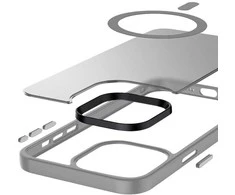Dėklas Crong Hybrid Frost MAG dangtelis – klasės iPhone 15 Pro MagSafe (rodyklė)