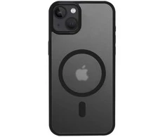 Crong Hybrid Frost MAG dangtelis – dėklas, skirtas iPhone 15 Plus MagSafe (juodas)