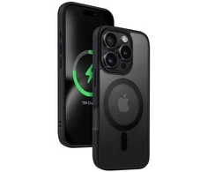 Dėklas Crong Hybrid Frost Mag Cover arba iPhone 16 Pro juoda