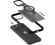 Dėklas Crong Hybrid Frost MAG dangtelis iPhone 16 Pro Max juoda