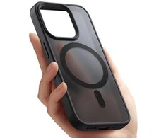 Dėklas Crong Hybrid Frost MAG dangtelis iPhone 16 Pro Max juoda