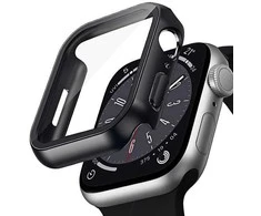 Crong Hybrid Watch Case - dėklas su stiklu skirtas Apple Watch 41mm Juodas