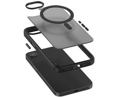 Crong Hybrid Frost MAG Cover - dėklas skirtas Apple iPhone 16e MagSafe juodas