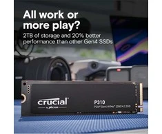 Crucial Labai svarbus P310 500 GB PCIe Gen4 NVMe M.2 SSD