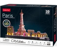 CUBICFUN City Line 3D dėlionė su LED (didelė)„Paryžius"
