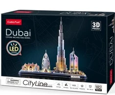 CUBICFUN City Line 3D dėlionė su LED (didelė)„Dubajus"