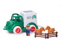 Viking Toys Vikingų žaislai – Jumbo Horse Transport M/1 Person +2 Horses + Tvora (130007)