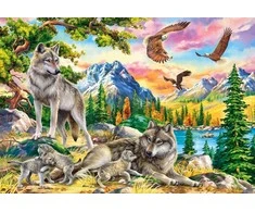 Castorland dėlionė Wolf Family and Eagles 1000 det.