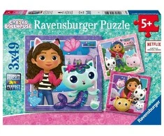 Ravensburger Gabby's Dollhouse Dėlionė 3x49 vnt.