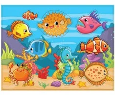 Dėlionė SMILY PLAY SPW83609 Medinis žaislas Žuvis