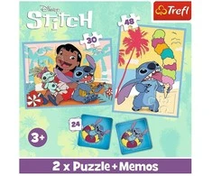 STITCH TREFL 30+ 48+ 24 memo kortelės dėlionė-žaidimas