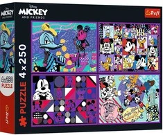 Trefl Dėlionė 4x250 vnt. - Disney Peliukas Mikis