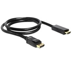 Delock Cable DisplayPort 1.1 vyriškas > Didelės spartos HDMI-A vyriškas pasyvus 1 m juodas