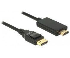 DELOCK Cable Displayport 1.2 male > High Speed HDMI-A pasyvus 4K 1 m juodas