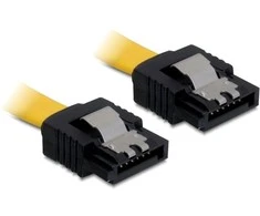 DELOCK Cable SATA 30cm geltonas tiesus/tiesus metalinis