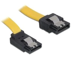 DELOCK Cable SATA 30cm geltonas aukštyn/tiesus metalinis