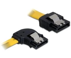 DELOCK Cable SATA 30cm geltonas kairysis/tiesus metalinis