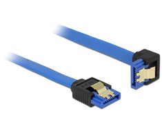 DELOCK Cable SATA 6 Gb/s lizdas tiesus > SATA lizdas žemyn kampuotas 30cm mėlynas su auksiniais spaustukais