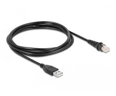 Delock Brūkšninio kodo skaitytuvo kabelis RJ50(M)->USB-A(M) 1,5M JUODA DELOCK