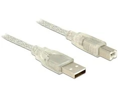 DELOCK kabelis USB 2.0 A tipo kištukas > USB 2.0 B tipo kištukas, 5 m skaidrus