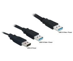 DELOCK kabelis USB 3.0 Y 1x USB 3.0-A ST+ USB 2.0-A ST 60cm