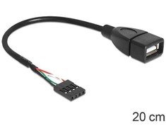 DELOCK A tipo USB 2.0 kabelio lizdas, skirtas kaiščių antraštei