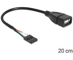 DELOCK A tipo USB 2.0 kabelio lizdas, skirtas kaiščių antraštei