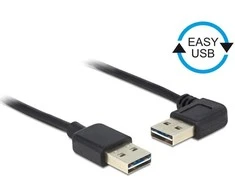 DELOCK kabelis EASY-USB 2.0 A tipo kištukas > EASY-USB 2.0 Type-A vyriškas kampas į kairę / dešinę 0,5 m