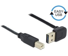 Delock Kabelis USB AM-BM 2.0 0.5m juoda kątowy góra/dół Easy-USB