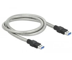 DELOCK USB 3.2 Gen 1 A tipo kištukinis kabelis su metaliniu apvalkalu 1 m.