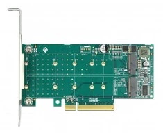 Delock PCI Express x8 Karte zu 2 x intern NVMe M.2 Key M - Bifurcation - Low Profile Formfaktor