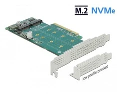 Delock PCI Express x8 Karte zu 2 x intern NVMe M.2 Key M - Bifurcation - Low Profile Formfaktor