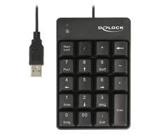 DELOCK USB klaviatūra 19 klavišų juodos spalvos