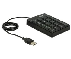 DELOCK USB klaviatūra 19 klavišų juodos spalvos