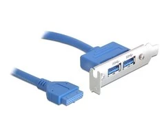 DELOCK lizdo plokštė – USB 3.0 2x išorinis prievadas / 1x vidinis smeigtuko antraštė žemo profilio