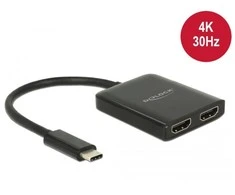 Delock Splitter USB-C - 2x HDMI 4K juodas