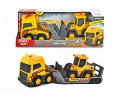 „Dickie“ automobilių vilkimo sunkvežimis su „Construction Volvo“ sunkvežimio komanda 32cm buldozeriu