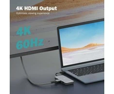„Digitus Doko“ kelioninė stotelė USB-C 7 prievadų, maks. 4K/60Hz su HDR, HDMI, USB-A 3.2 Gen1, gigabito Ethernet, SD/Micro SD, PD 100W