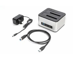 „Digitus USB 3.0“ dviguba SATA HDD prijungimo stotis 2,5"/3,5"
