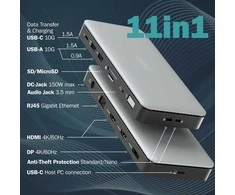 Digitus USB-C Docking Station, 11-port | DA-70917 | HDMI jungtys quantity 2 | Ethernet LAN