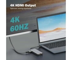 „Digitus“ USB-C prijungimo stotelė, 7 prievadų | DA-70914 | Ethernet LAN (RJ-45) jungtys 1 | HDMI jungtys kiekis 1