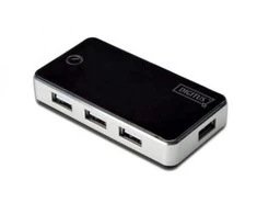 Assmann Electronic DIGITUS USB2.0 Hub 7 prievadų 7xUSB A/F 1xUSB mini su įsk. maitinimo 5V DC 3,5A ir USB laidas juodas