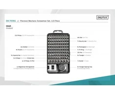 Assmann Electronic DIGITUS Precision Screwdriver Set 115, skirtas mobiliajam telefonui nešiojamam kompiuteriui laikrodžių akinių konsolei