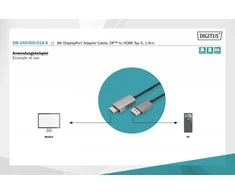 Digitus Kabelinis adapteris DisplayPort – HDMI 8K 60Hz DP/HDMI M/M 1,8m