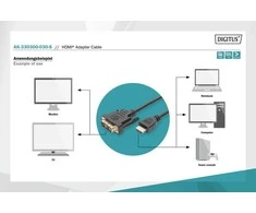 Assmann Electronic ASSMANN HDMI į DVI-D 18+1 laidas 3m juodas masinis