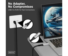 Digitus Kabelis USB 3.2 Gen1 - RJ45 Ethernet, 1 Gbit/s, 10 m