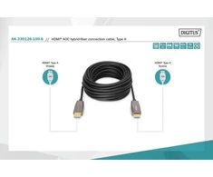 Digitus „Assmann“ elektroninis ASSMANN jungiamasis kabelis HDMI hibridinis šviesolaidinis „Premium HighSpeed Ethernet“ AOC 4K 60Hz UHD tipas HDMI A/HDMI A M/M 10m