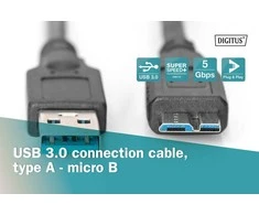 Assmann Electronic ASSMANN USB 3.0 jungties kabelis A/M micro B/M 1m